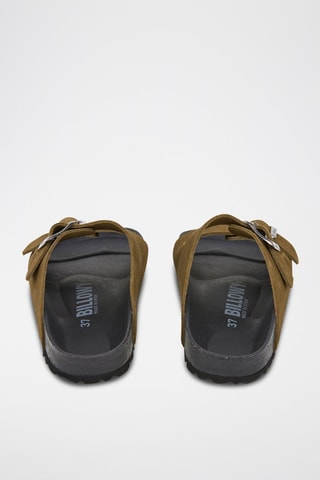 Mules en nubuck - Vert