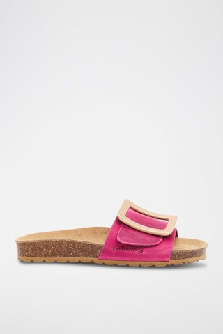 Mules en nubuck - Fuchsia