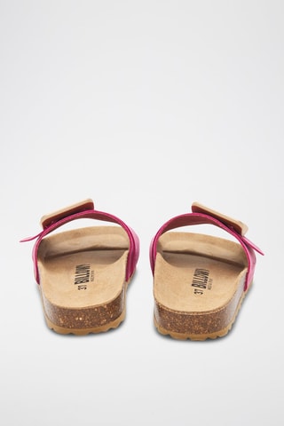 Mules en nubuck - Fuchsia