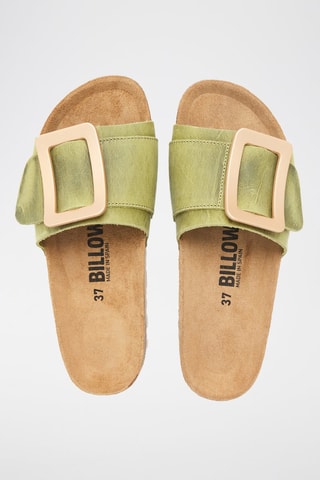 Mules en nubuck - Vert olive