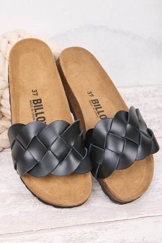 Mules en cuir - Noir 