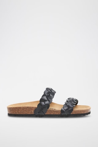 Mules en cuir - Noir 