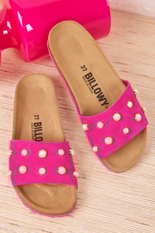 Mules en nubuck - Fuchsia