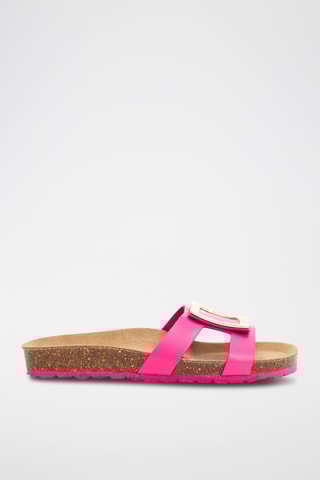 Mules en cuir - Fuchsia