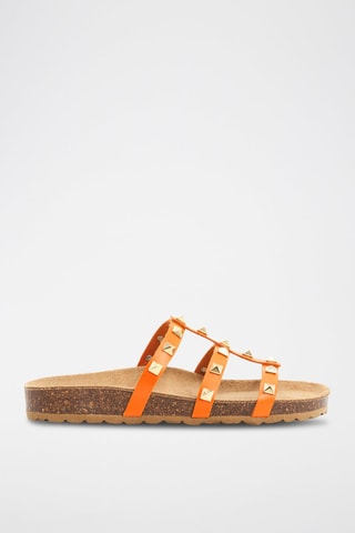 Mules en cuir - Orange