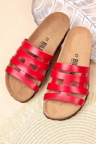 Mules en cuir - Rouge