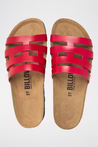 Mules en cuir - Rouge