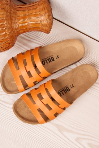 Mules en cuir - Orange