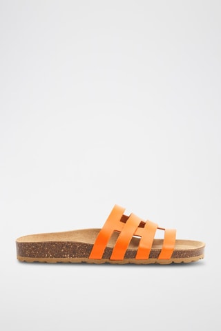 Mules en cuir - Orange