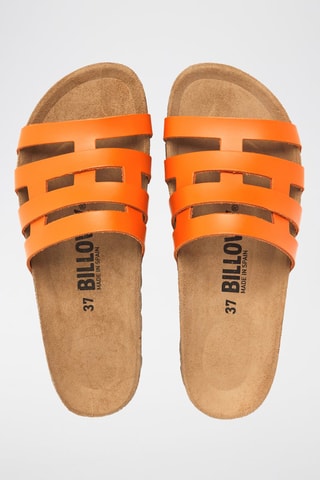 Mules en cuir - Orange