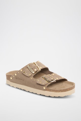 Mules en cuir - Marron clair