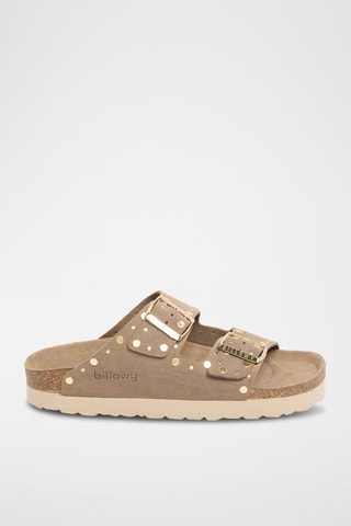 Mules en cuir - Marron clair
