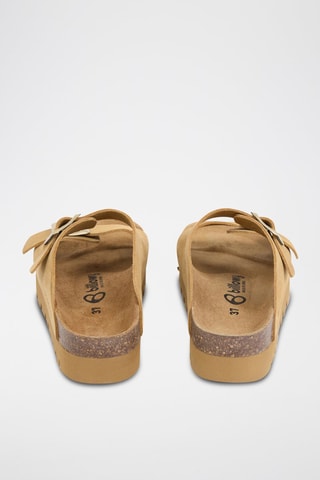 Mules à plateforme en cuir - Marron
