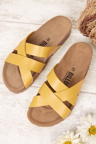 Mules en cuir - Jaune