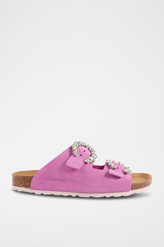 Mules en nubuck Rosso Mauve