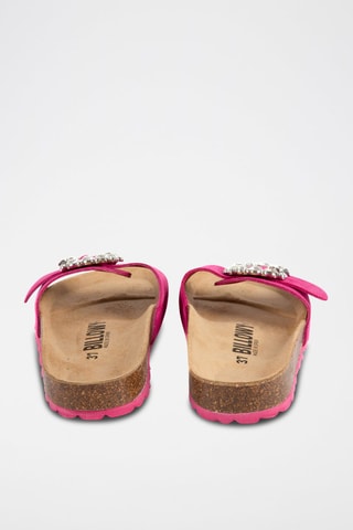 Mules en nubuck Rosso Fuchsia