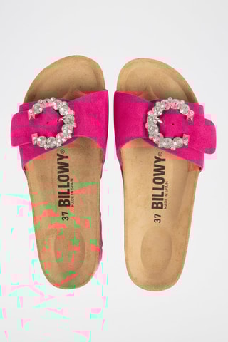 Mules en nubuck Rosso Fuchsia