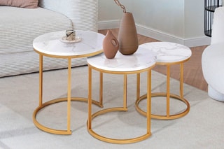 3 tables basses gigognes rondes Glam