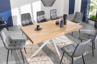 Table Brixton - Imitation bois et blanc