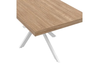 Table Brixton - Imitation bois et blanc