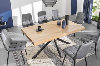 Table Brixton - Imitation bois et noir