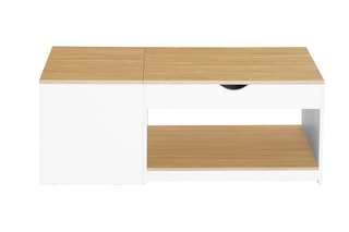 Table basse Elina - Blanc et imitation bois