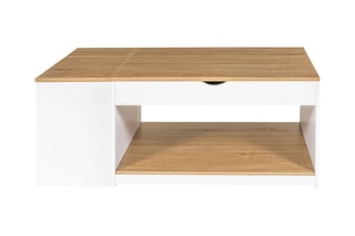 Table basse relevable avec coffre Elina - Blanc