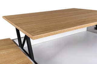 Table basse relevable avec coffre Elina - Blanc