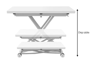 Table ajustable Tribeca - Blanc et gris