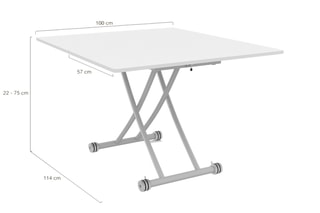 Table ajustable Tribeca - Blanc et gris