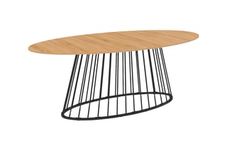 Table à manger Adelle - Imitation bois et noir