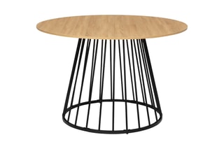 Table à manger Adelle - Imitation bois et noir