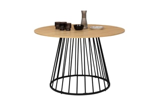 Table à manger Adelle - Imitation bois et noir
