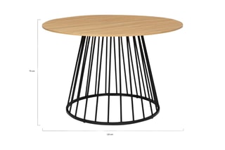 Table à manger Adelle - Imitation bois et noir