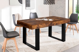 Table Brixton - Imitation bois et noir