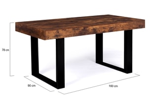 Table Brixton - Imitation bois et noir