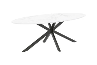 Table à manger Céleste - Imitation marbre et noir