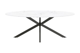 Table à manger Céleste - Imitation marbre et noir