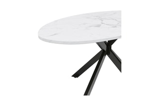 Table à manger Céleste - Imitation marbre et noir