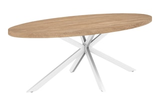 Table à manger Céleste - Naturel et blanc