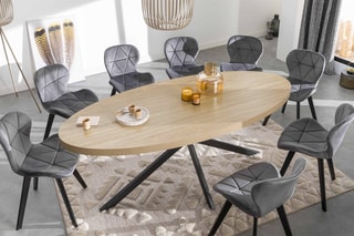 Table à manger Céleste - Imitation bois et noir