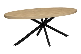Table à manger Céleste - Imitation bois et noir