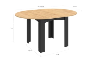 Table Dina - 110/150 x 110 x 75 cm