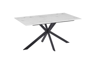 Table à manger Glam - Imitation marbre et noir