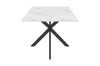 Table à manger Glam - Imitation marbre et noir