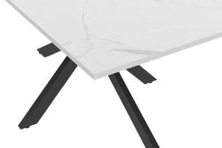 Table à manger Glam - Imitation marbre et noir