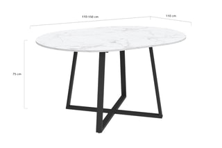 Table avec plateau extensible Sana - 110/150 x 110 x 75 cm