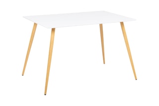 Table Sally - Imitation bois et blanc