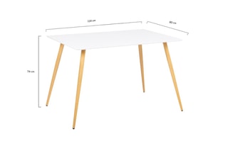 Table Sally - Imitation bois et blanc