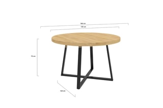 Table à manger extensible Sana - 120-160 x 120 x 75 cm